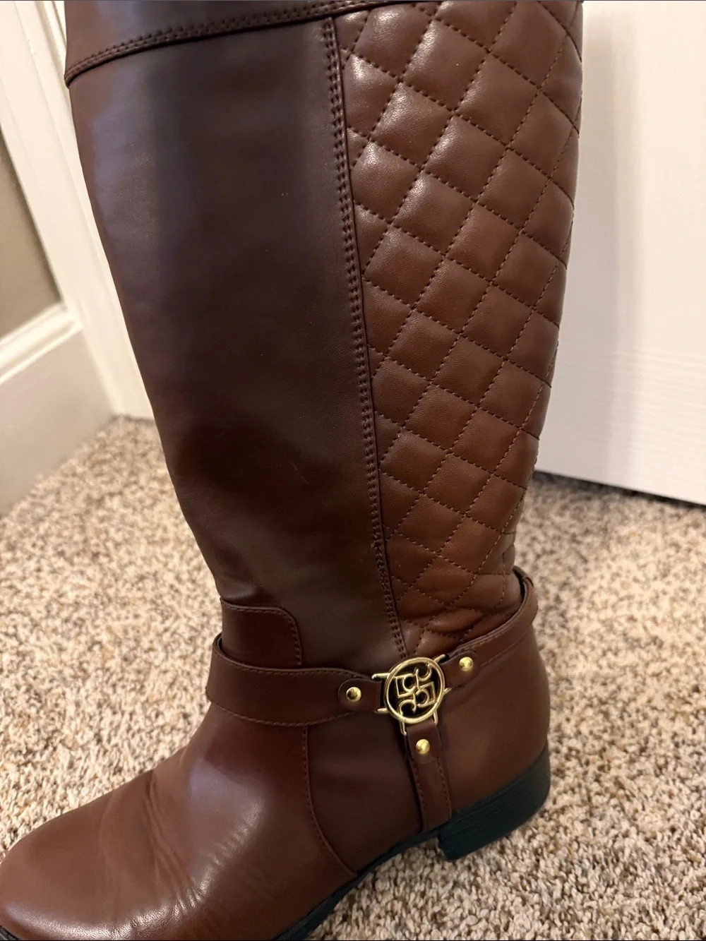 Liz Claiborne Brown Quilted Over-the-Knee Riding Boots